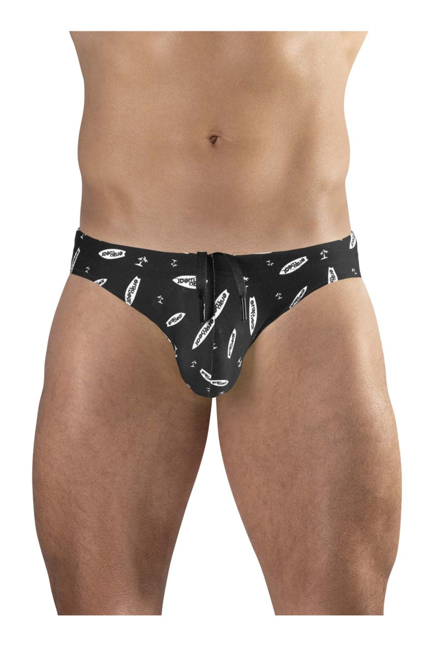 ErgoWear Men's active and swimwear EW1766 X4D SW Swim Briefs Color Black-White