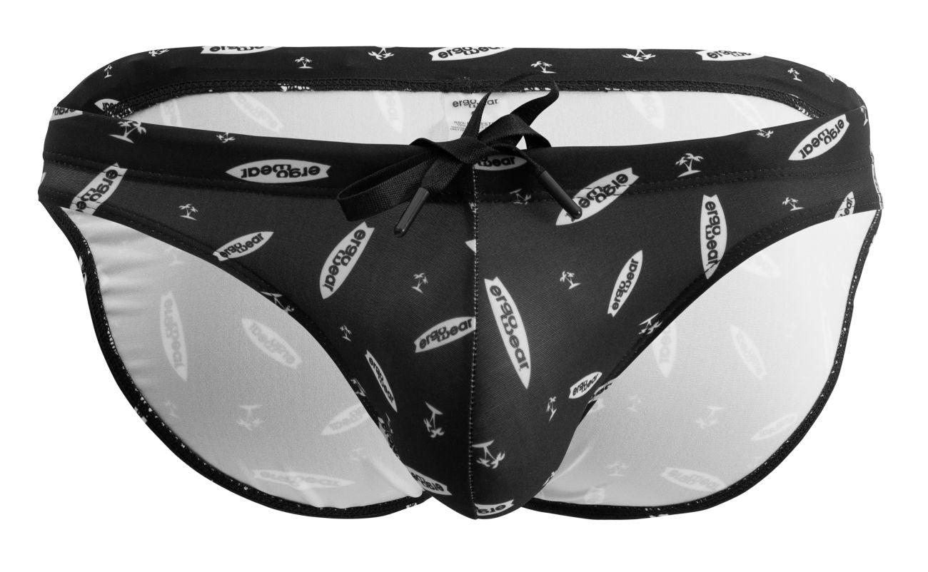 ErgoWear Men's active and swimwear EW1766 X4D SW Swim Briefs Color Black-White