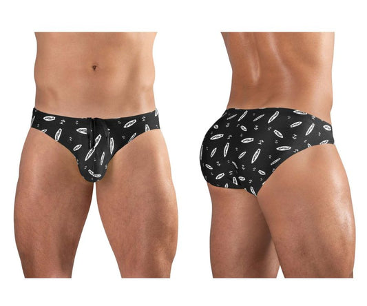 ErgoWear EW1766 X4D SW Swim Briefs Color Black-White