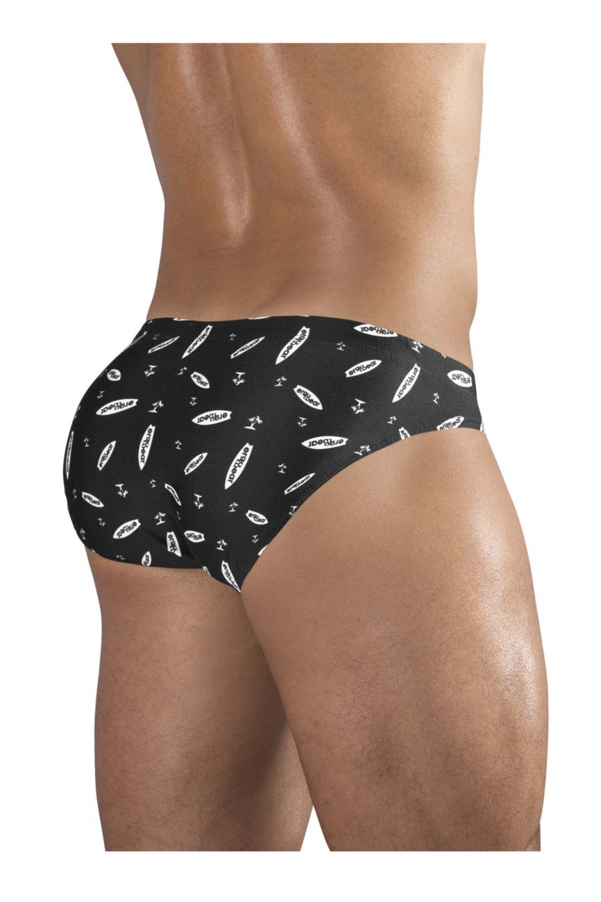 ErgoWear Men's active and swimwear EW1766 X4D SW Swim Briefs Color Black-White