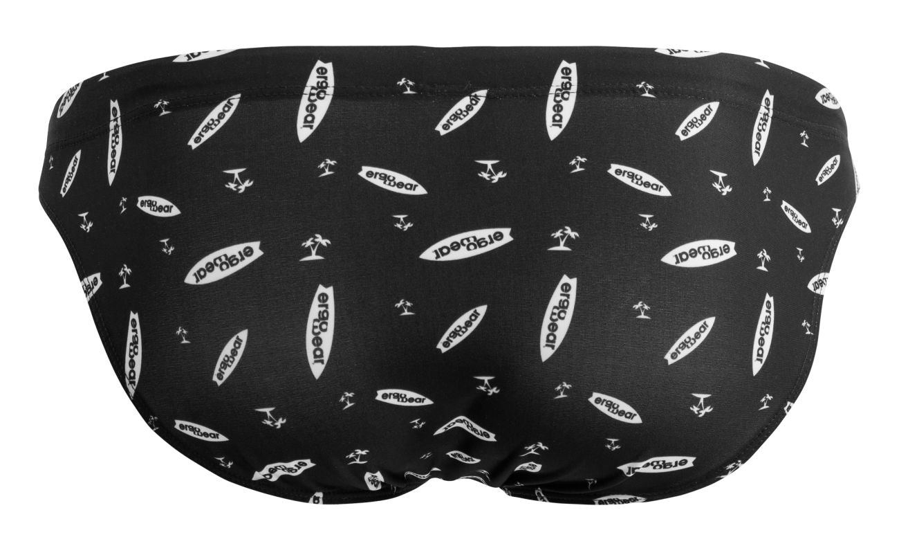 ErgoWear Men's active and swimwear EW1766 X4D SW Swim Briefs Color Black-White