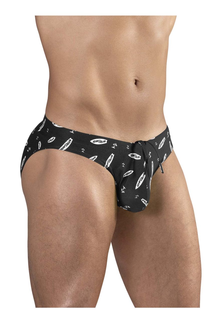 ErgoWear Men's active and swimwear EW1766 X4D SW Swim Briefs Color Black-White