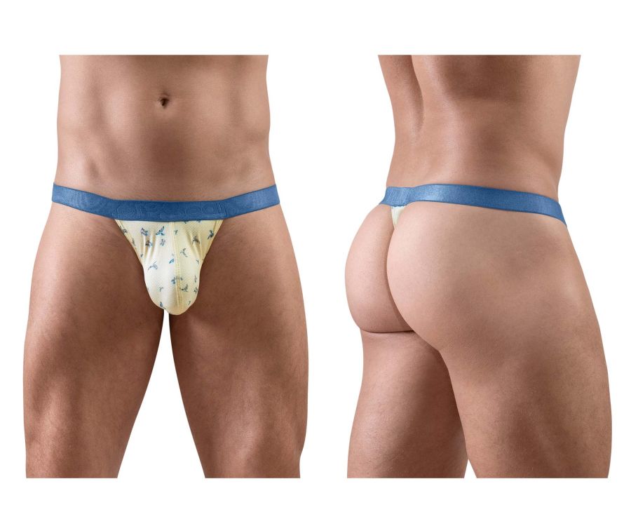 ErgoWear Men's Underwear EW1768 SLK SE G-String Color Vanilla-Birds
