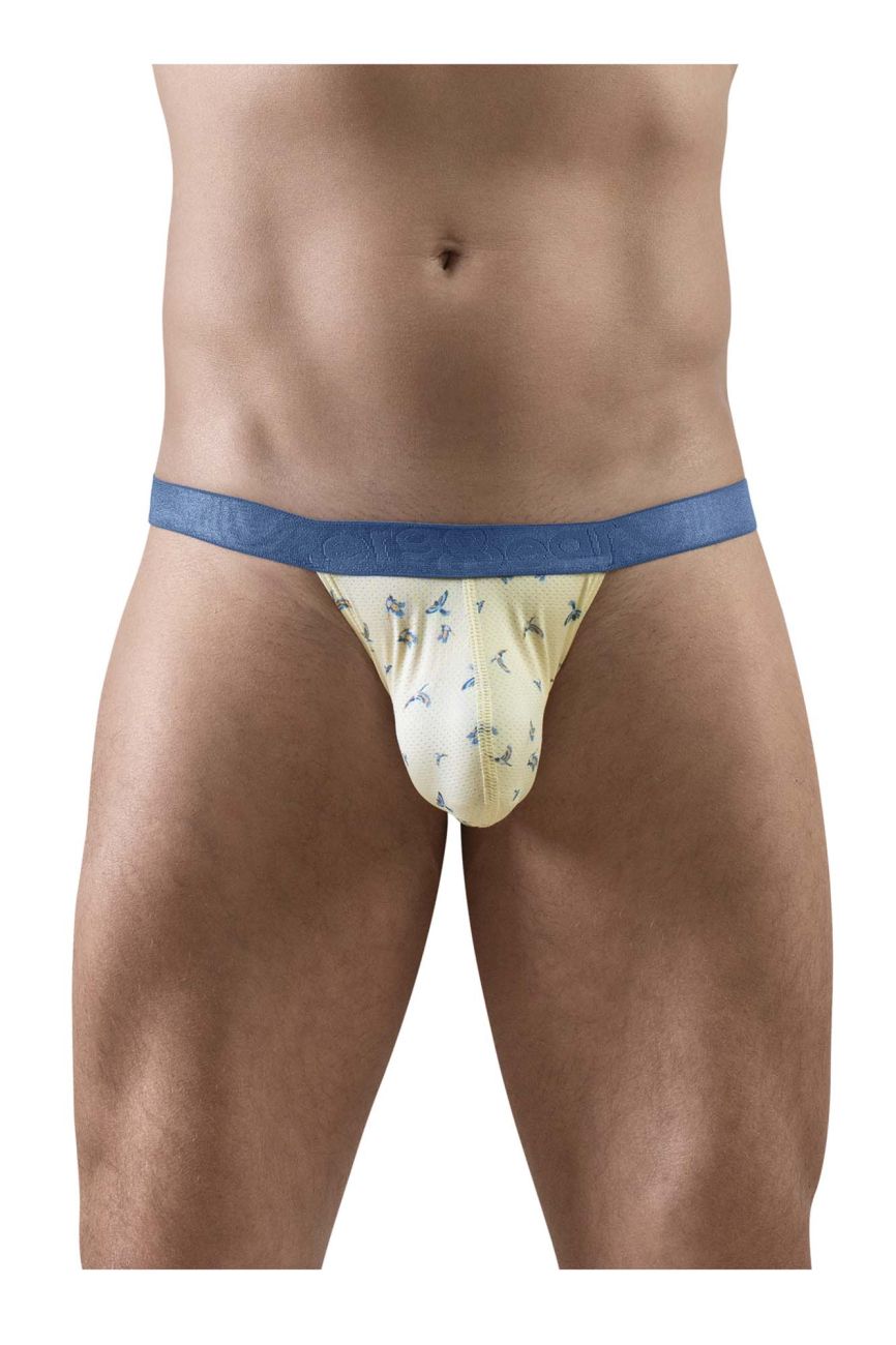 ErgoWear Men's Underwear EW1768 SLK SE G-String Color Vanilla-Birds
