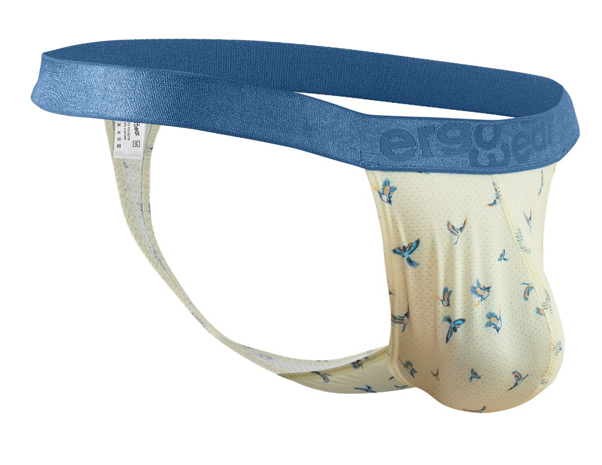 ErgoWear Men's Underwear EW1768 SLK SE G-String Color Vanilla-Birds