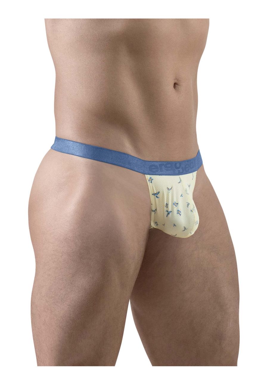 ErgoWear Men's Underwear EW1768 SLK SE G-String Color Vanilla-Birds