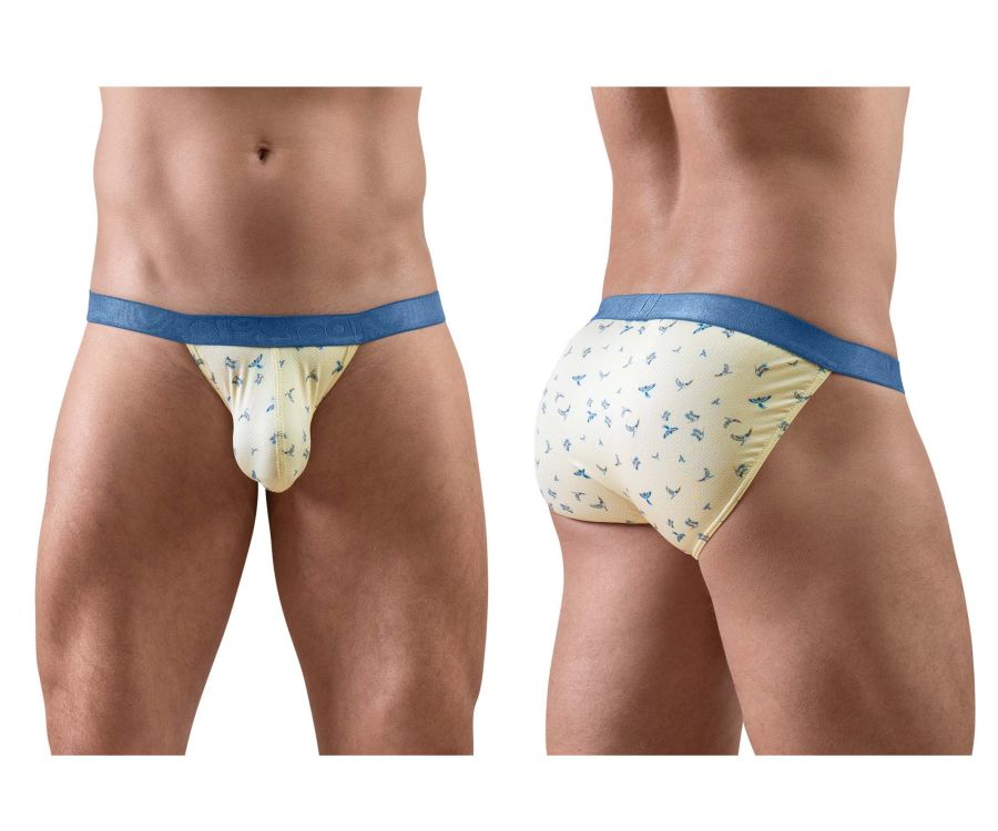 ErgoWear Men's Underwear EW1769 SLK SE Bikini Color Vanilla-Birds
