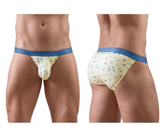 ErgoWear Men's Underwear EW1769 SLK SE Bikini Color Vanilla-Birds