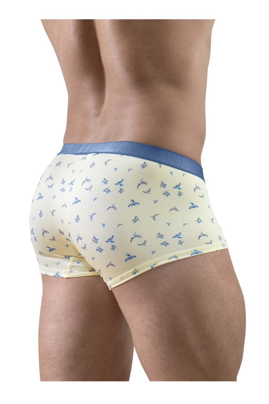 ErgoWear Men's Underwear EW1770 SLK SE Trunks Color Vanilla-Birds