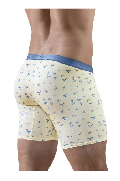 ErgoWear Men's Underwear EW1771 SLK SE Boxer Briefs Color Vanilla-Birds
