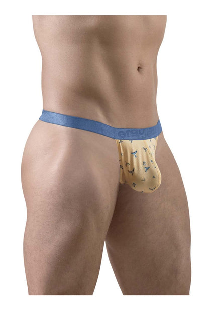 ErgoWear Men's Underwear EW1772 SLK SE G-String Color Peach-Birds