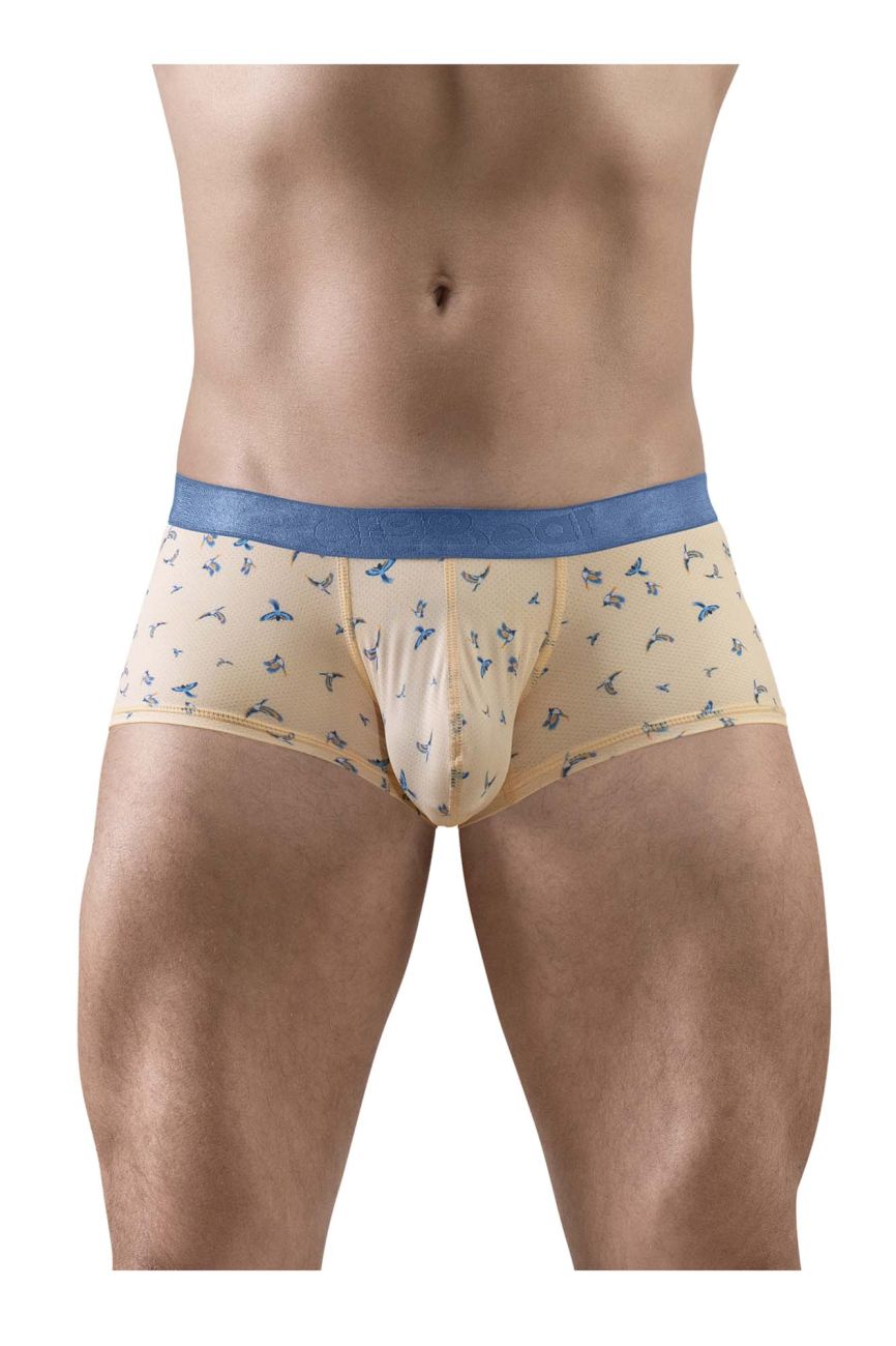 ErgoWear Men's Underwear EW1774 SLK SE Trunks Color Peach-Birds