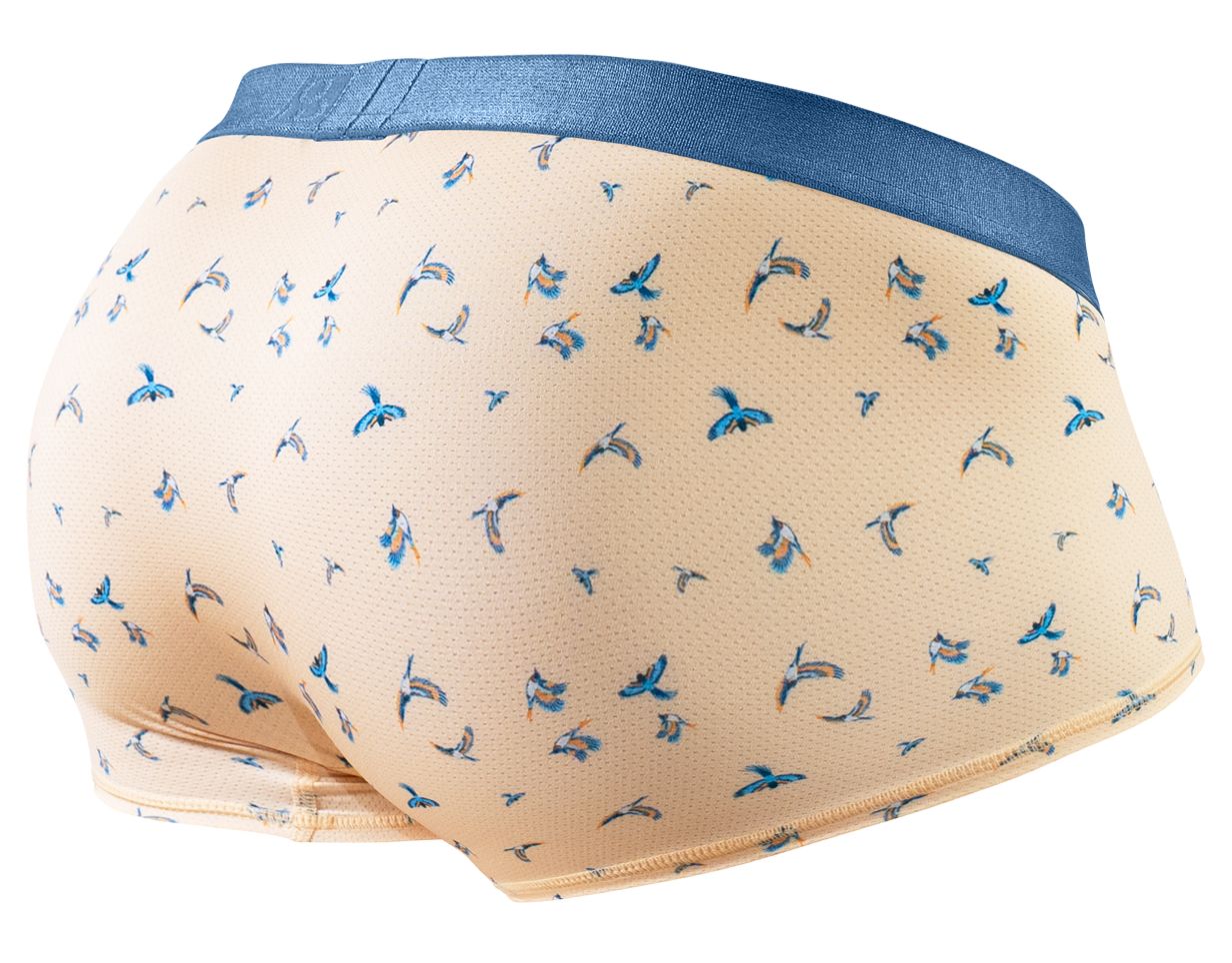 ErgoWear Men's Underwear EW1774 SLK SE Trunks Color Peach-Birds