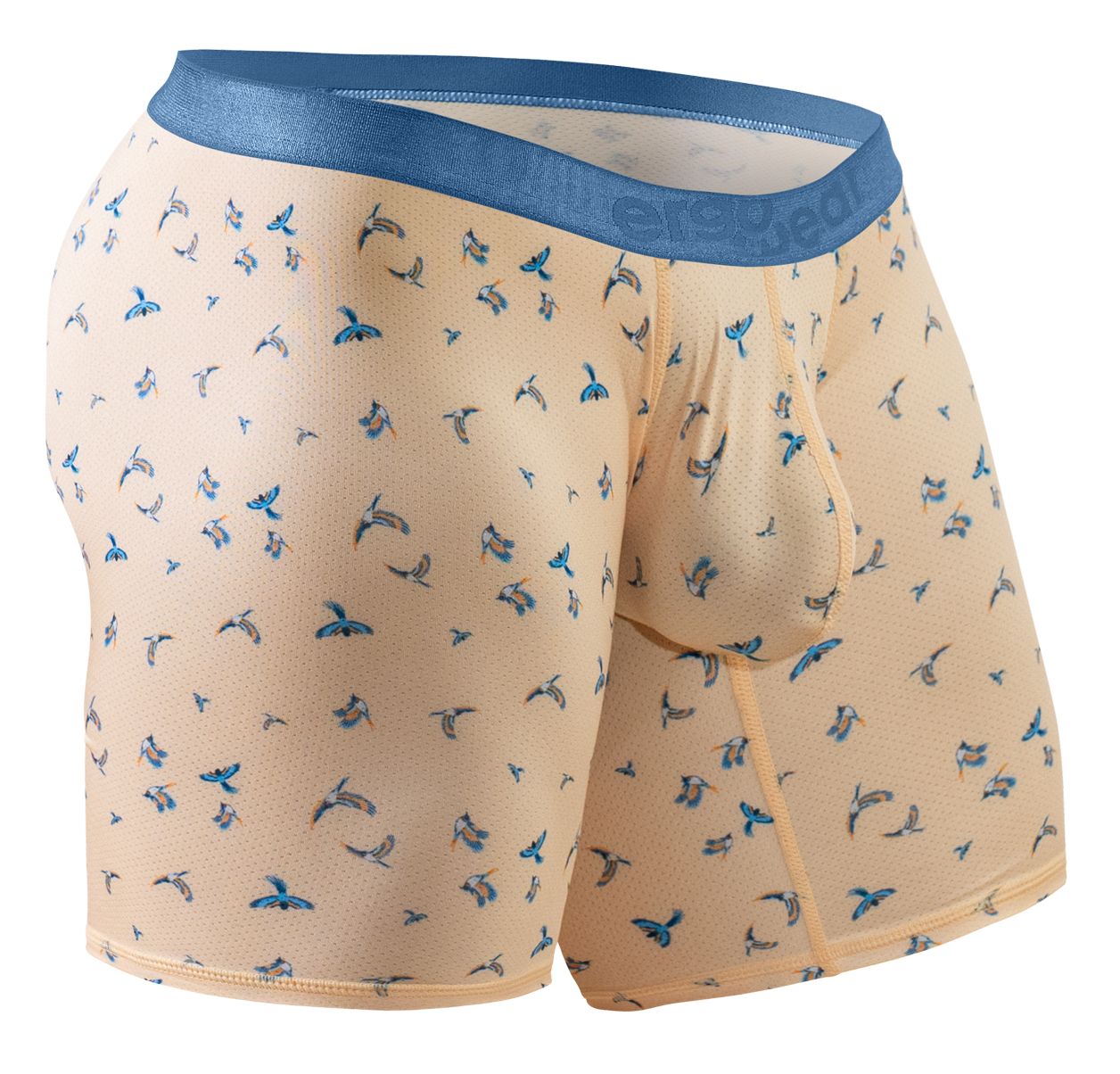 ErgoWear Men's Underwear EW1775 SLK SE Boxer Briefs Color Peach-Birds