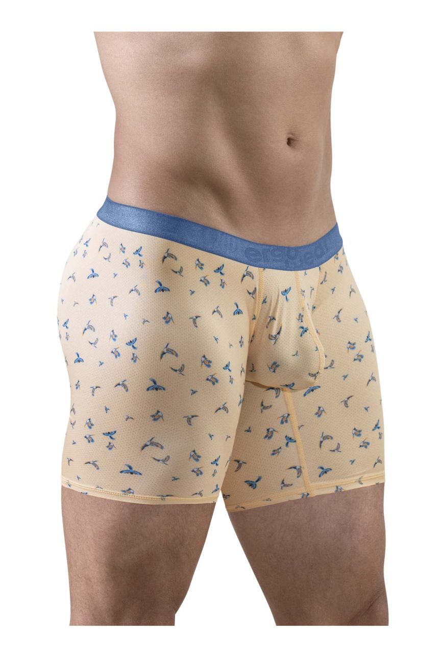 ErgoWear Men's Underwear EW1775 SLK SE Boxer Briefs Color Peach-Birds