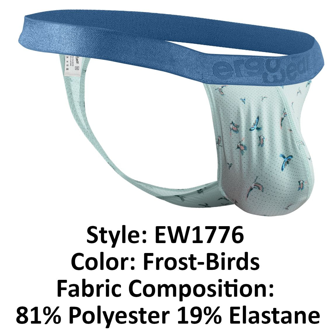 ErgoWear Men's Underwear EW1776 SLK SE G-String Color Frost-Birds