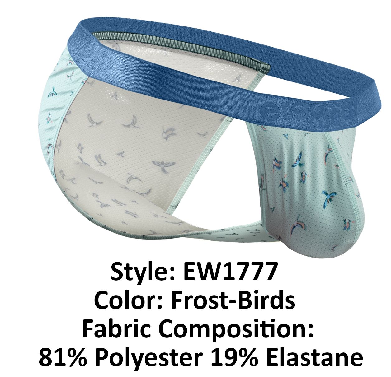 ErgoWear Men's Underwear EW1777 SLK SE Bikini Color Frost-Birds