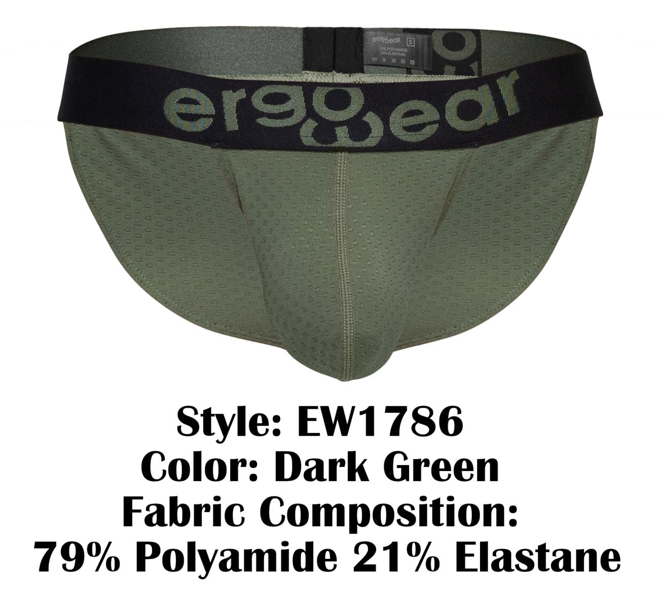 ErgoWear Men's Underwear EW1786 MAX FLOW Bikini Color Dark Green