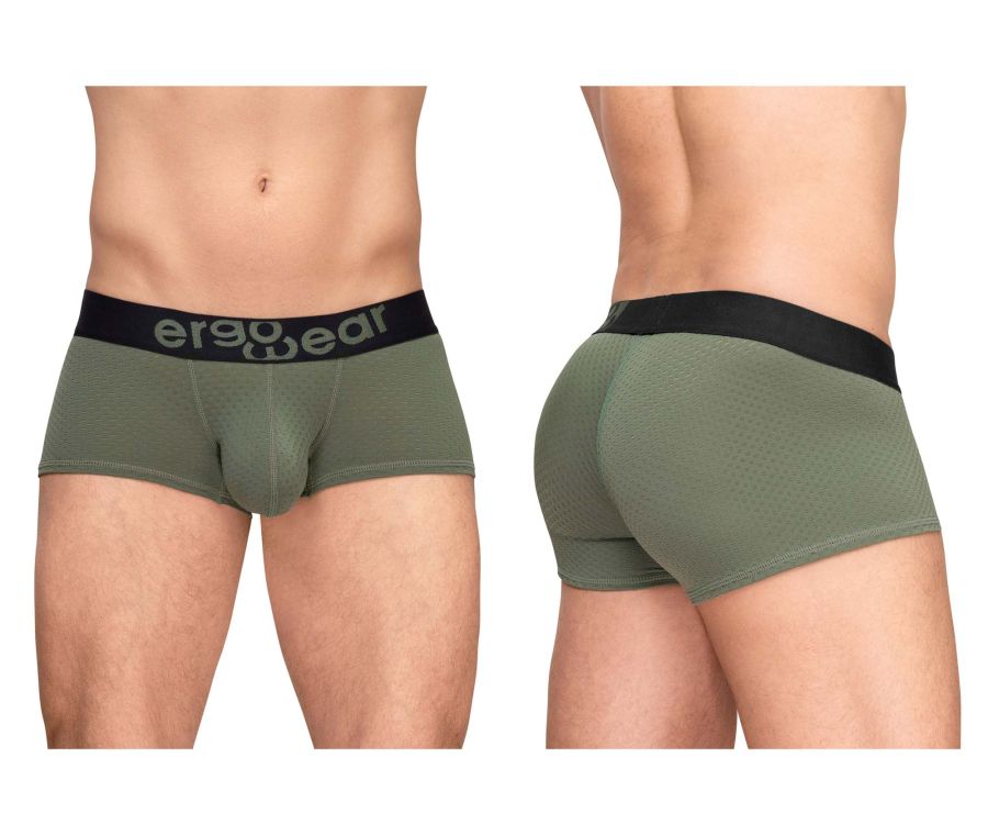 ErgoWear Men's Underwear EW1787 MAX FLOW Trunks Color Dark Green