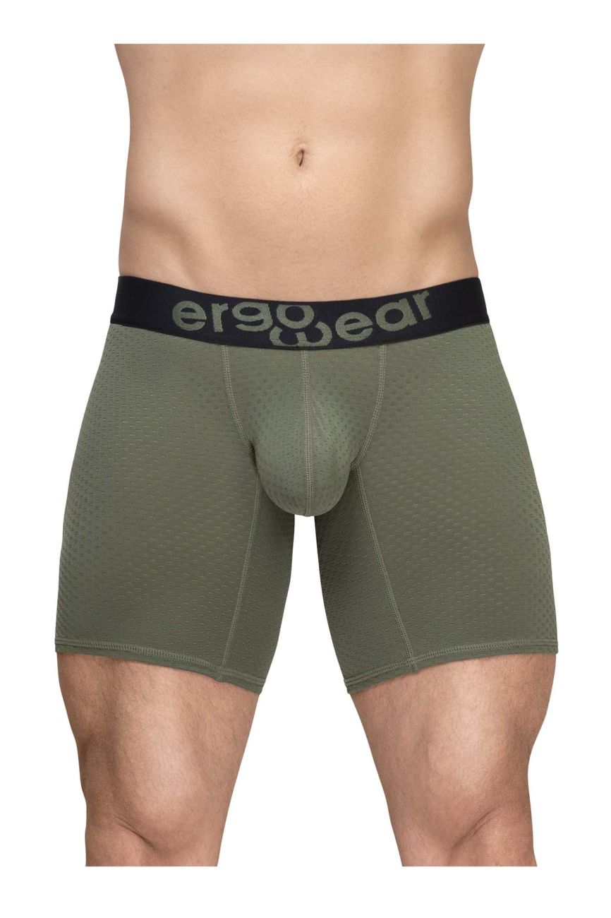 ErgoWear Men's Underwear EW1788 MAX FLOW Boxer Briefs Color Dark Green