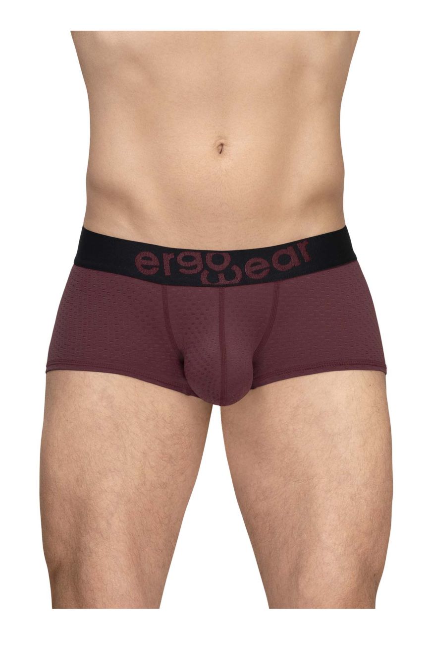 ErgoWear Men's Underwear EW1795 MAX FLOW Trunks Color Burgundy