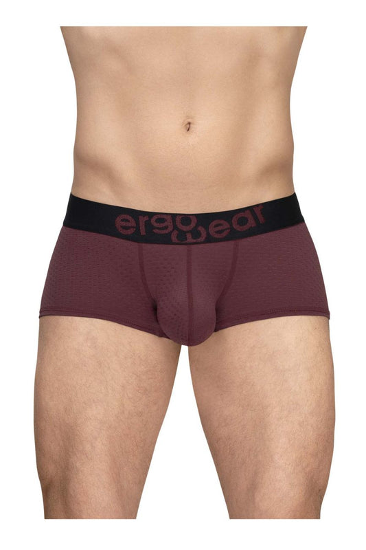 ErgoWear Men's Underwear EW1795 MAX FLOW Trunks Color Burgundy
