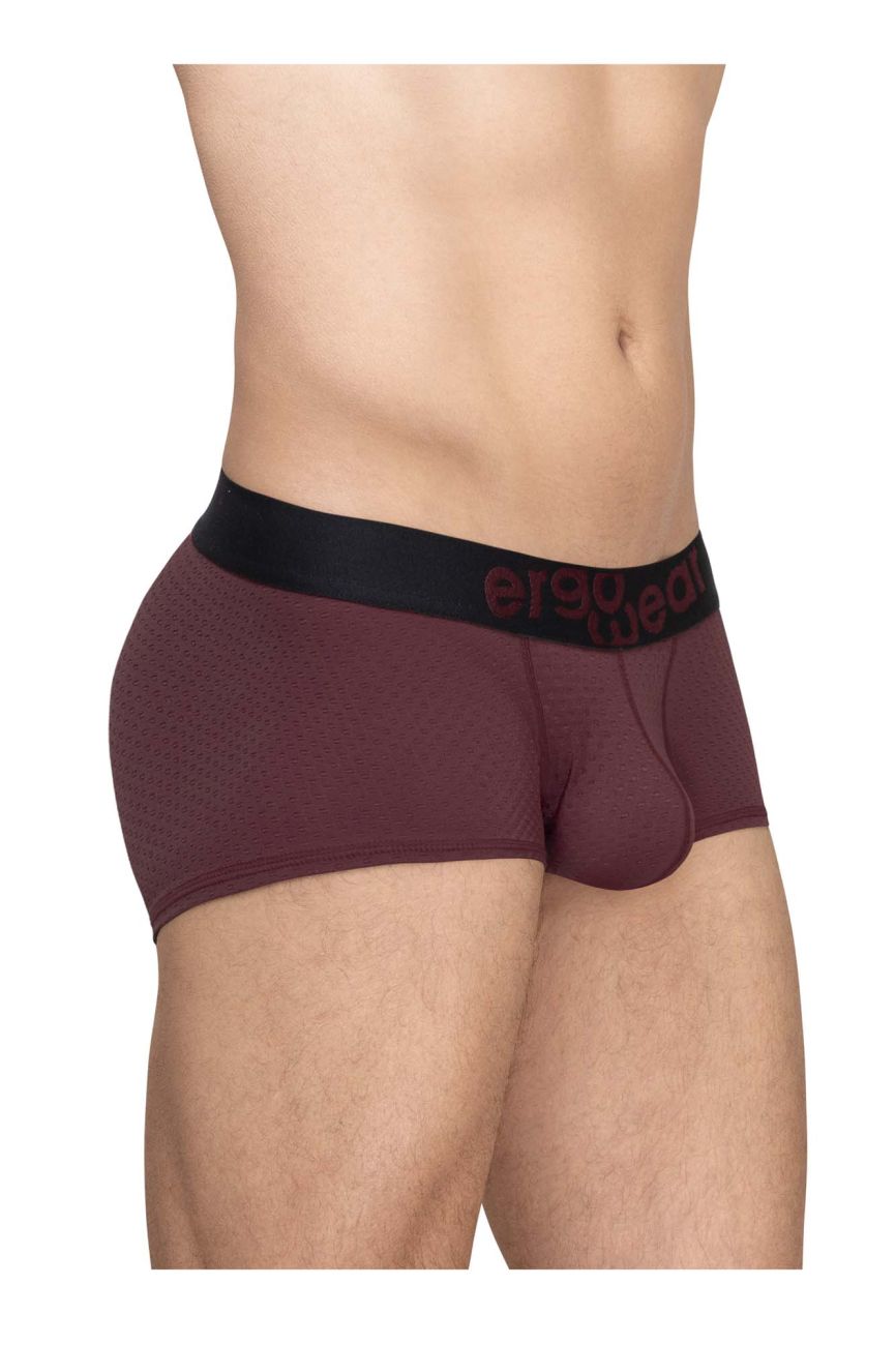 ErgoWear Men's Underwear EW1795 MAX FLOW Trunks Color Burgundy