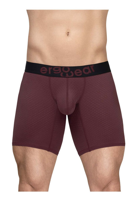 ErgoWear Men's Underwear EW1796 MAX FLOW Boxer Briefs Color Burgundy