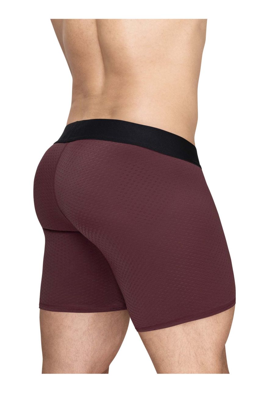 ErgoWear Men's Underwear EW1796 MAX FLOW Boxer Briefs Color Burgundy