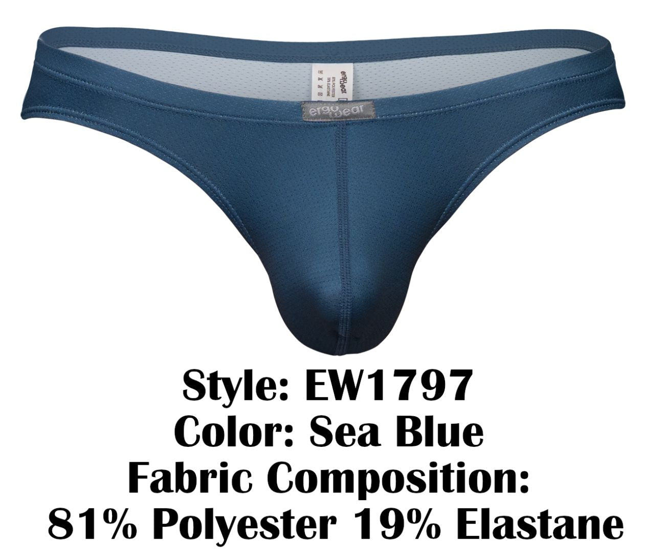 ErgoWear Men's Underwear EW1797 X4D SE Thongs Color Sea Blue