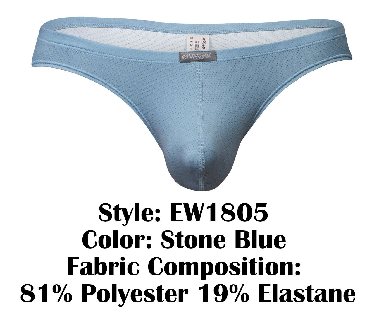 ErgoWear Men's Underwear EW1805 X4D SE Thongs Color Stone Blue