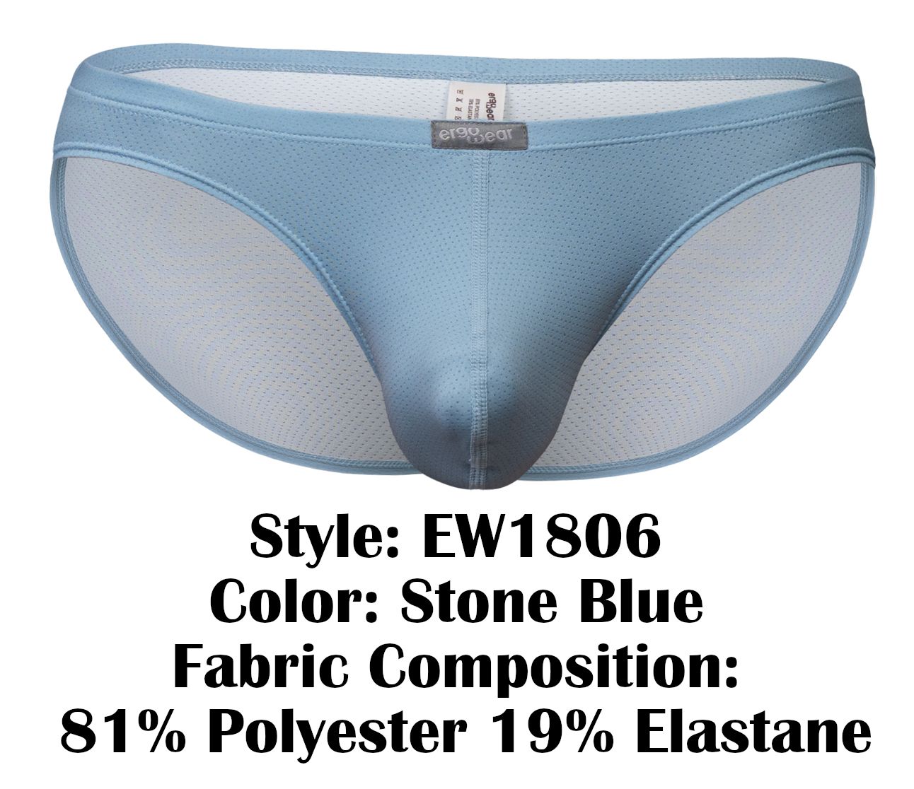ErgoWear Men's Underwear EW1806 X4D SE Bikini Color Stone Blue