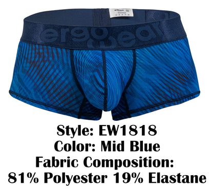 ErgoWear Men's Underwear EW1818 MAX BOLD SE Trunks Color Mid Blue