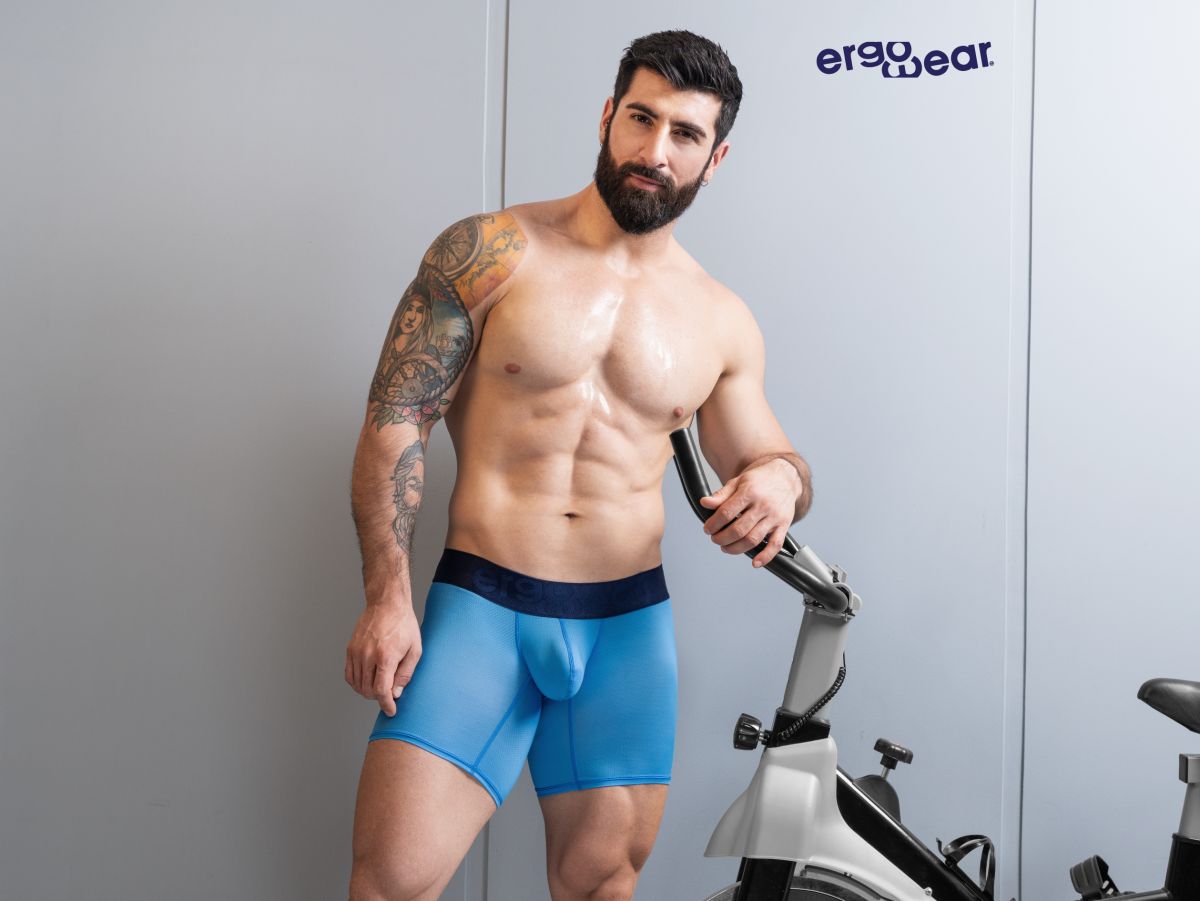 ErgoWear Men's Underwear EW1823 MAX BOLD SE Boxer Briefs Color River Blue
