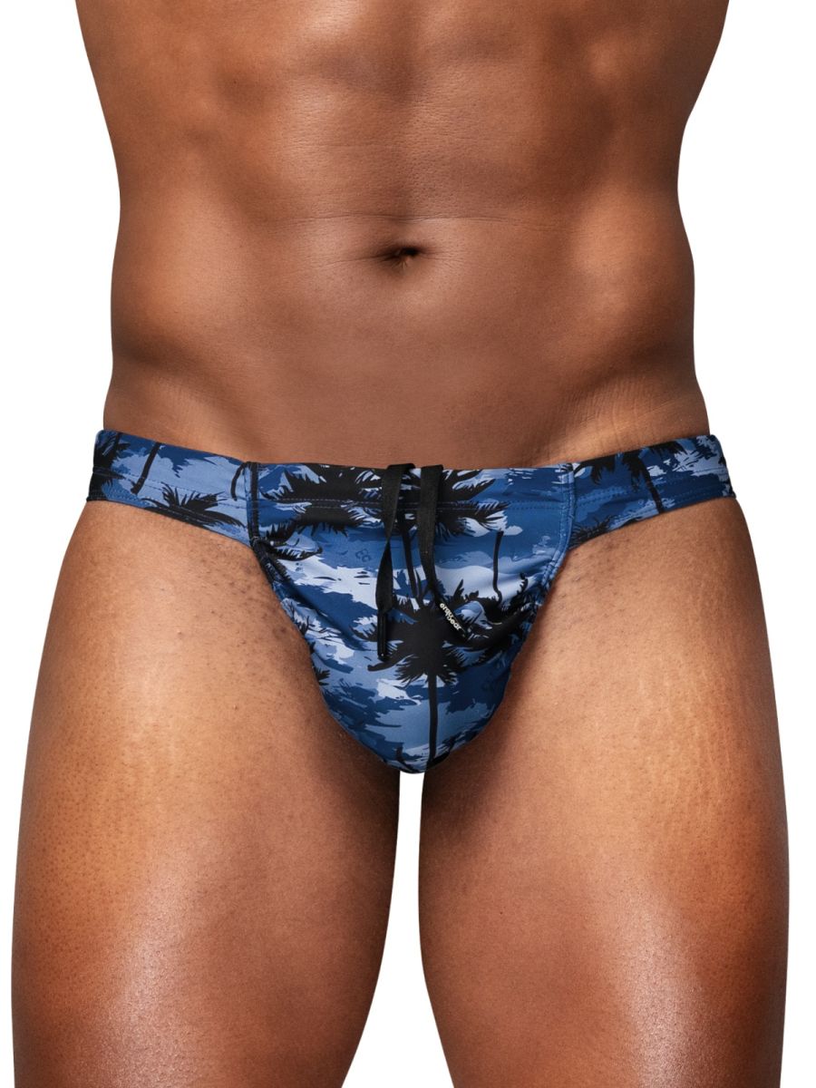 ErgoWear Men's active and swimwear EW1824 FEEL SW Swim Bikini Color Dark Blue-Palms