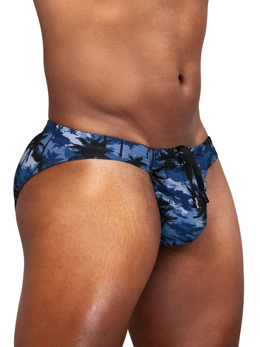 ErgoWear Men's active and swimwear EW1824 FEEL SW Swim Bikini Color Dark Blue-Palms