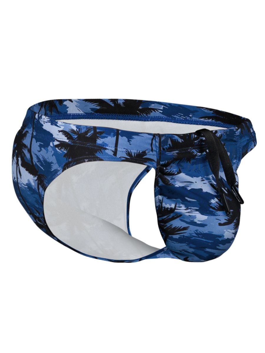 ErgoWear Men's active and swimwear EW1824 FEEL SW Swim Bikini Color Dark Blue-Palms
