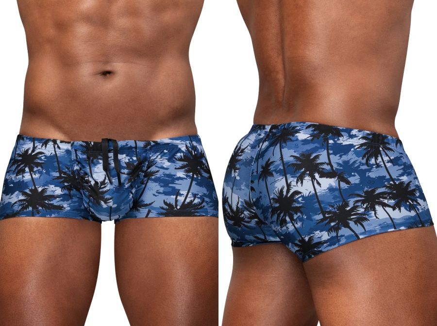 ErgoWear Men's active and swimwear EW1825 FEEL SW Swim Trunks Color Dark Blue-Palms