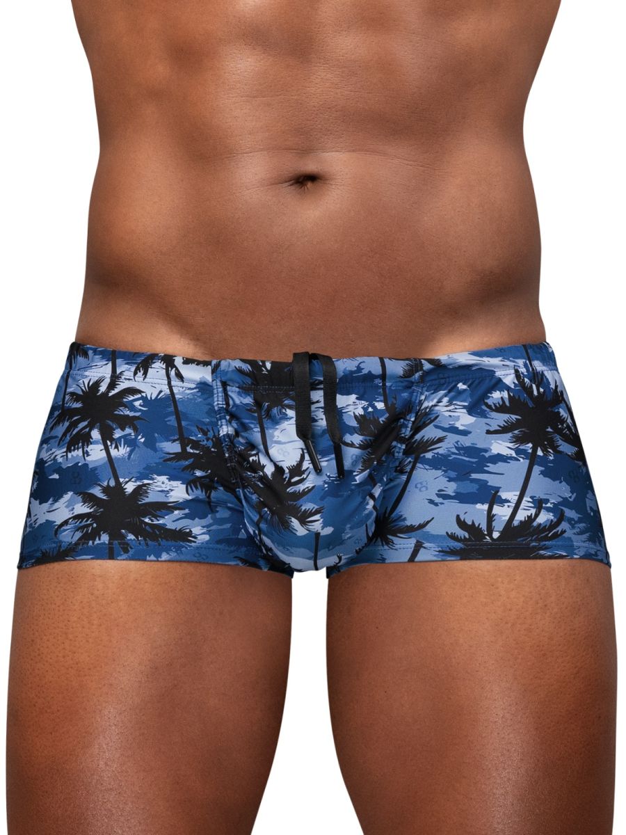 ErgoWear Men's active and swimwear EW1825 FEEL SW Swim Trunks Color Dark Blue-Palms