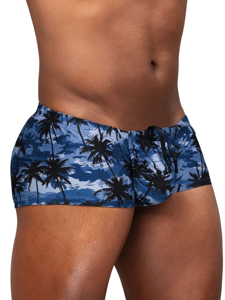 ErgoWear Men's active and swimwear EW1825 FEEL SW Swim Trunks Color Dark Blue-Palms