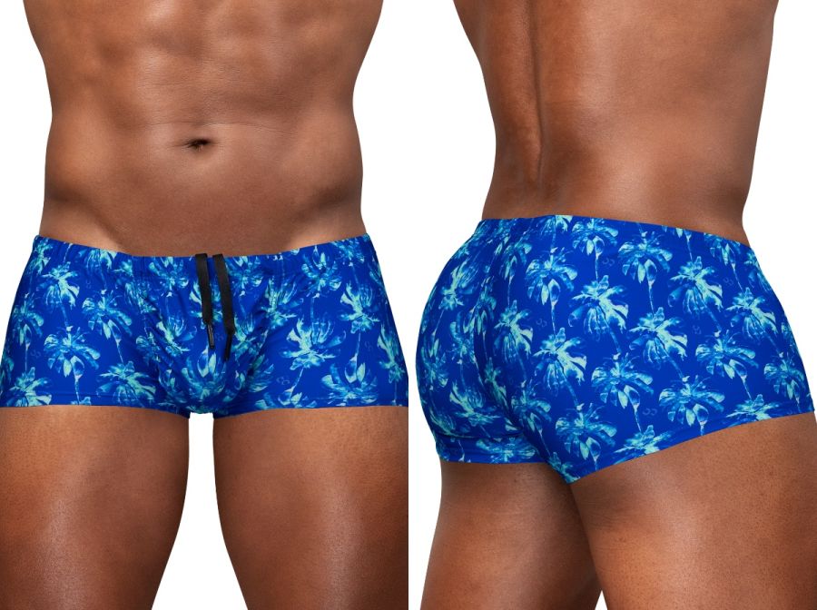 ErgoWear Men's active and swimwear EW1827 FEEL SW Swim Trunks Color Royal Blue-Palms