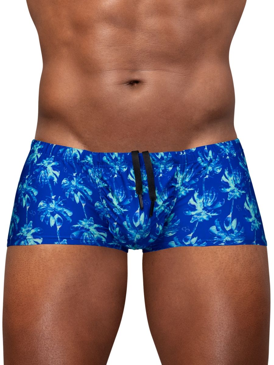ErgoWear Men's active and swimwear EW1827 FEEL SW Swim Trunks Color Royal Blue-Palms