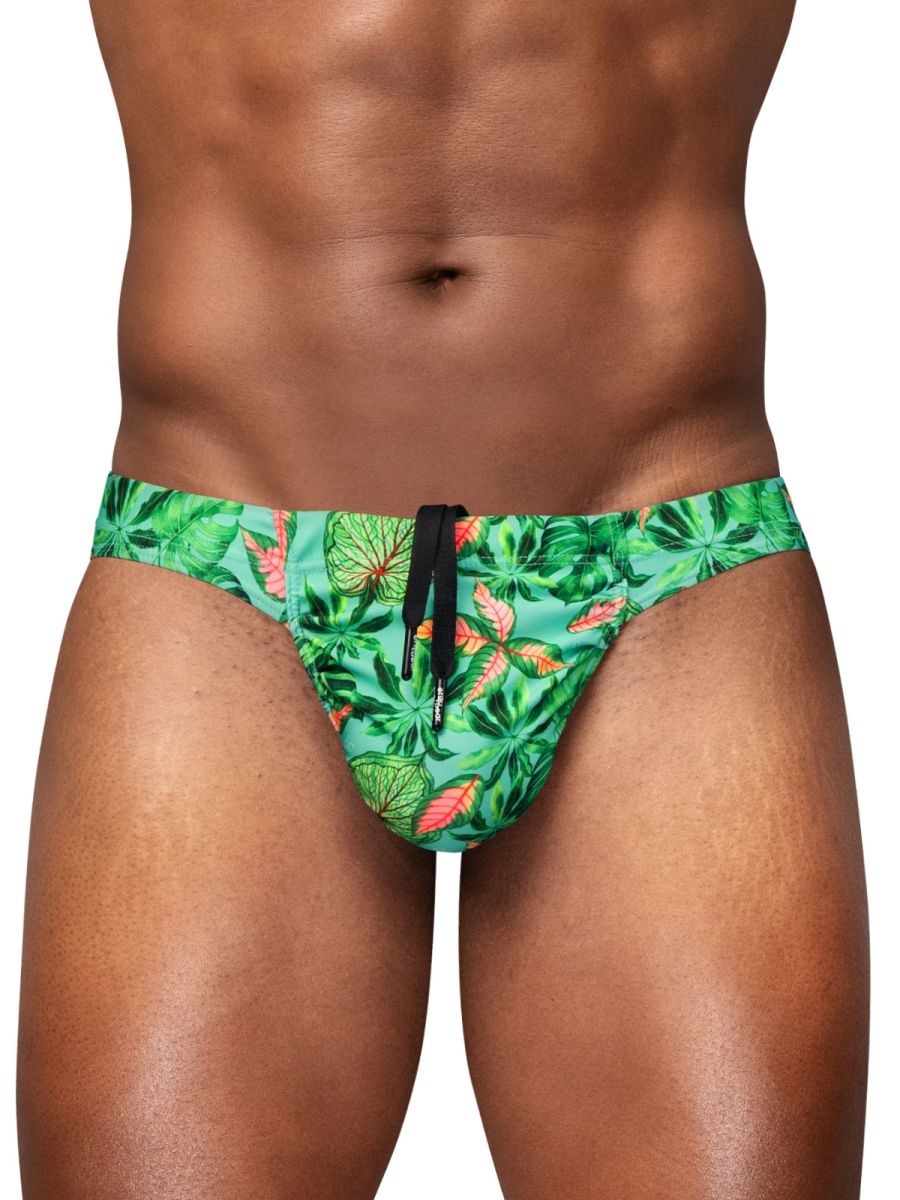 ErgoWear Men's active and swimwear EW1828 FEEL SW Swim Bikini Color Aqua-Leaves