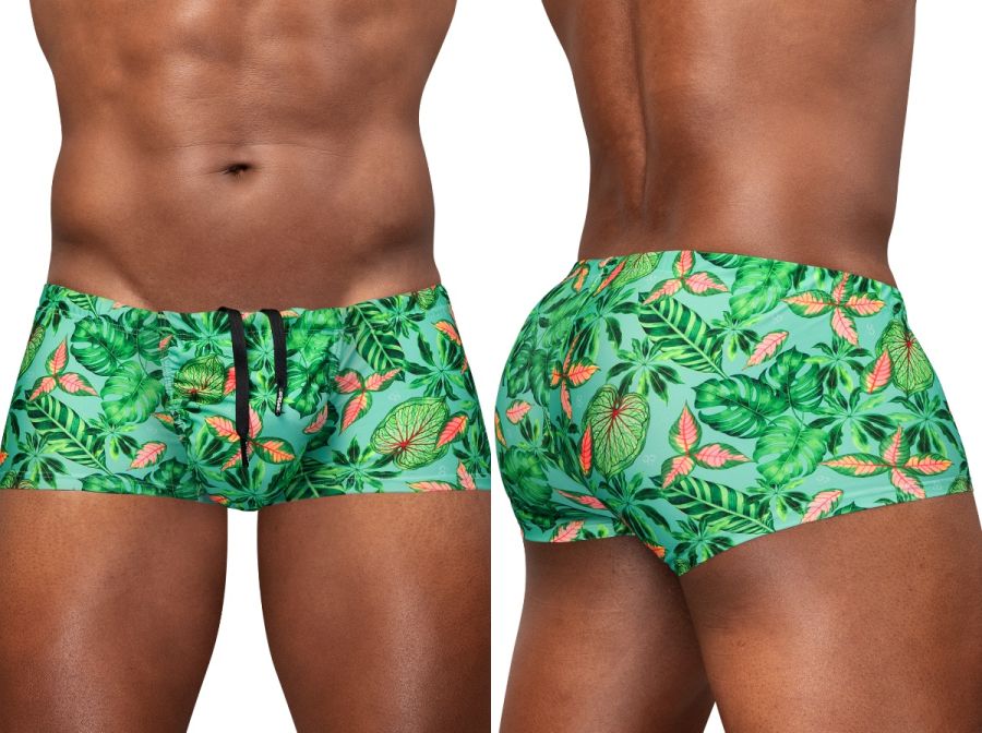 ErgoWear Men's active and swimwear FEEL SW Swim Trunks - Aqua-Leaves