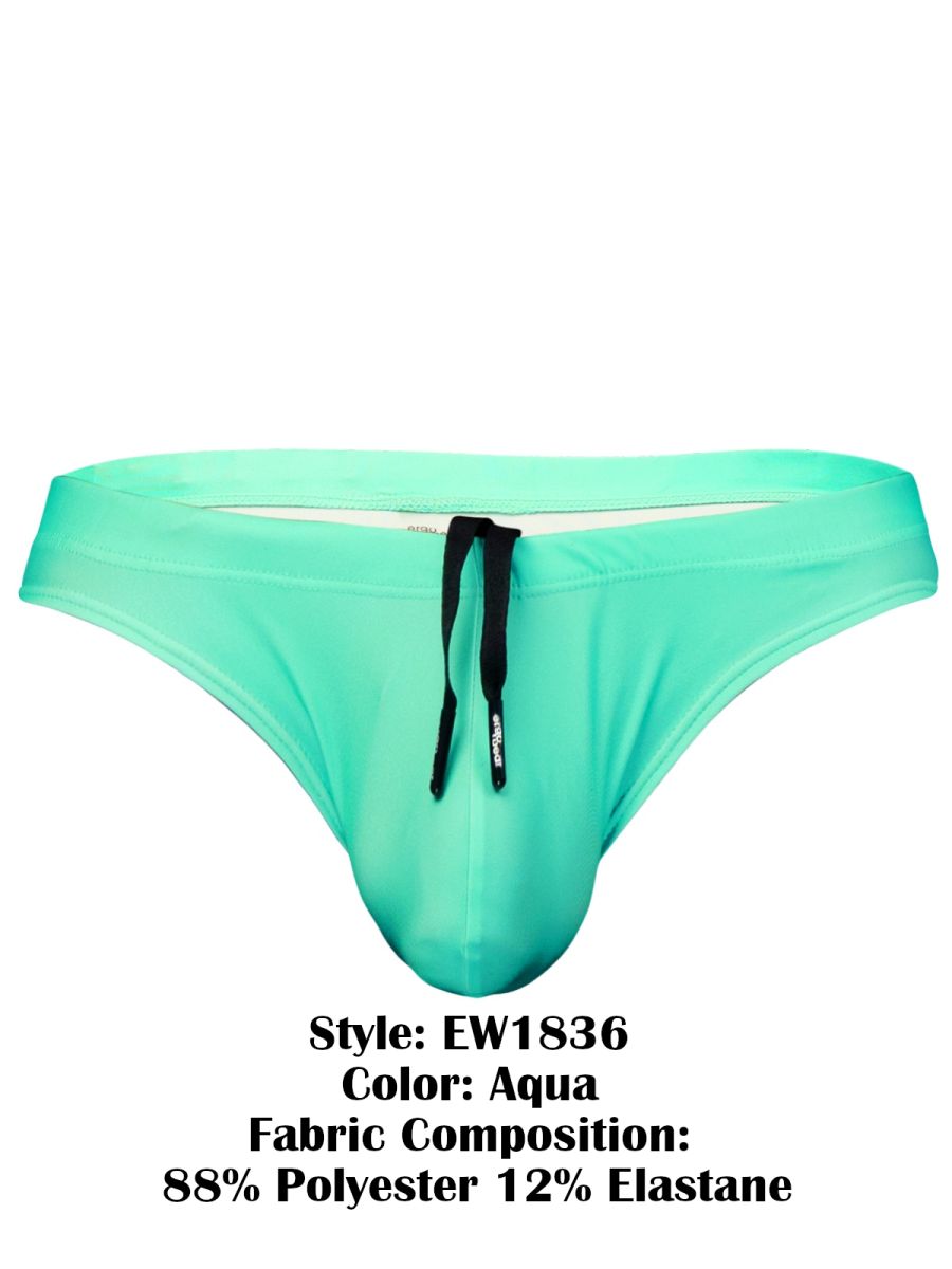 ErgoWear Men's active and swimwear EW1836 X4D SW Swim Thongs Color Aqua