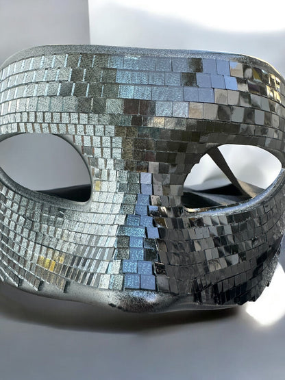 Black and Silver Disco Ball Mask | MEN ACCESSORIES | LAVISH NY | OUTFAIR | OUTFAIR