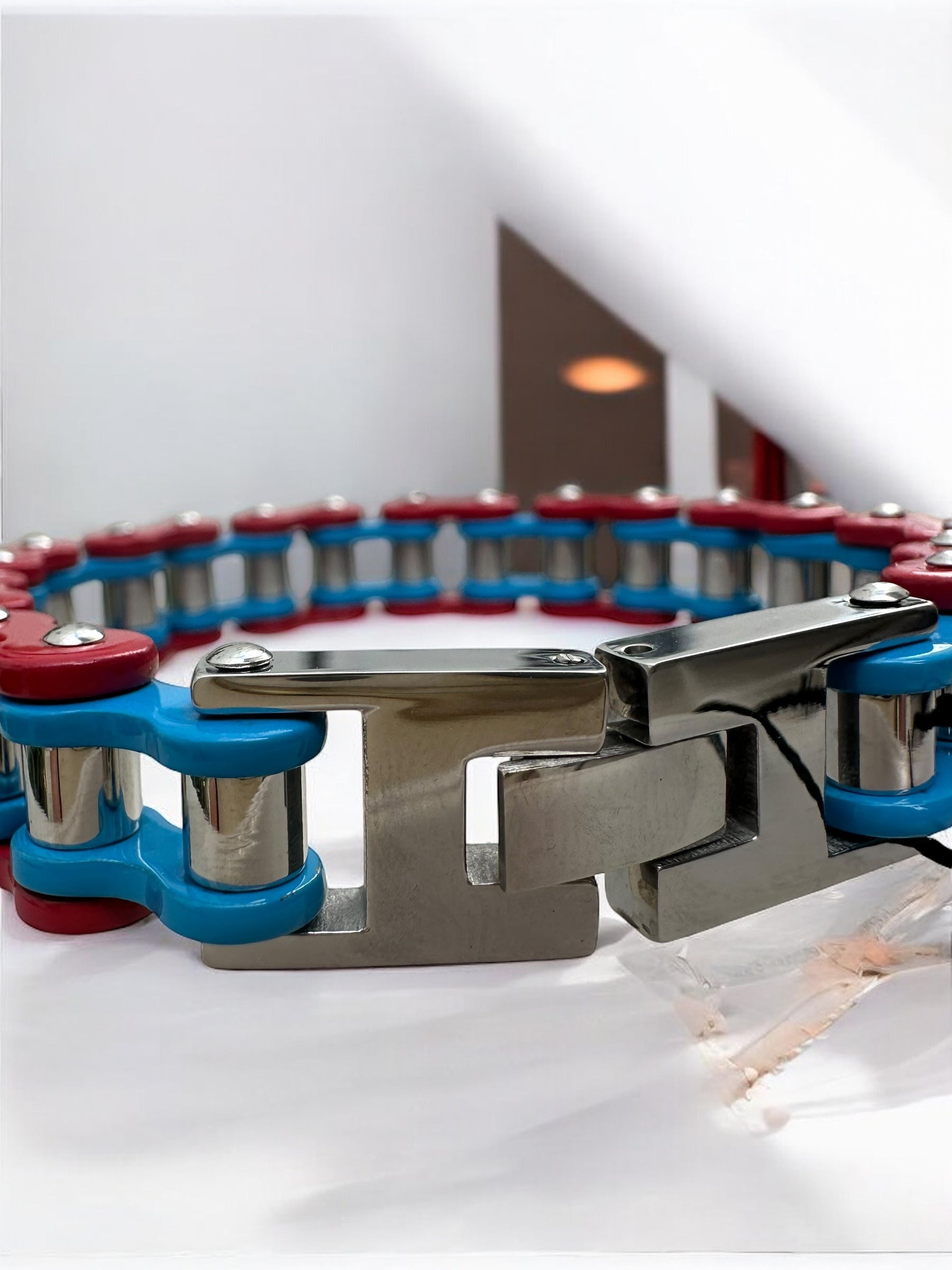 The Captain America Stainless Steel Bike Chain Bracelet | MEN ACCESSORIES | LAVISH NY | OUTFAIR | OUTFAIR