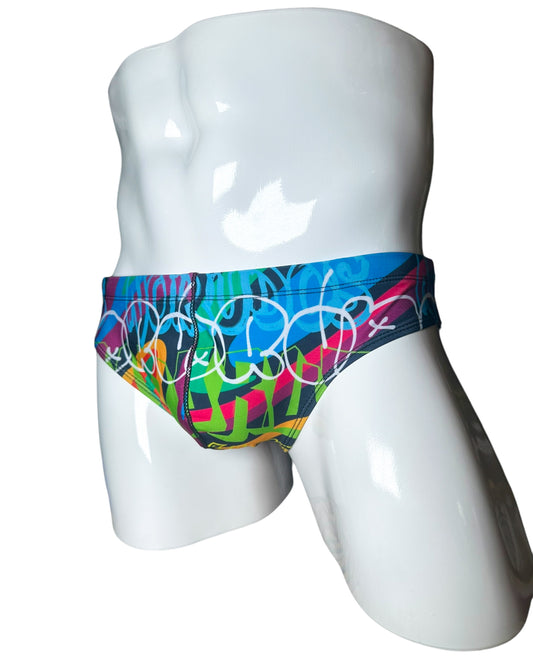 Graffiti Glamour Swim Brief | MEN SWIMWEAR | NO RUDOS | OUTFAIR | OUTFAIR
