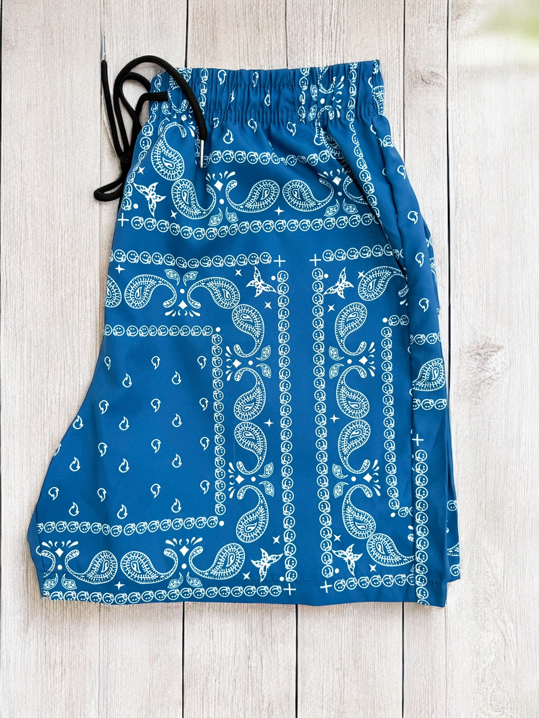 Denim Blue Paisley Shorts | MEN SHORTS | LAVISH NY | OUTFAIR | OUTFAIR