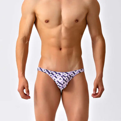Purple Mesh Low Cut Swim Brief
